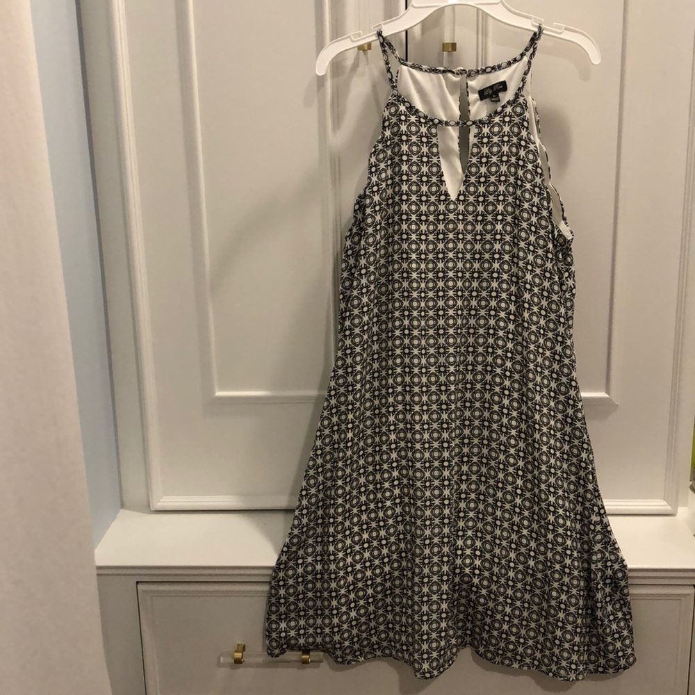 Black and White Scalloped Dress